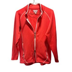 Peter Millar Jacket Element 4 Warmth Large Coral Full Zip Fleece LS13EZ10